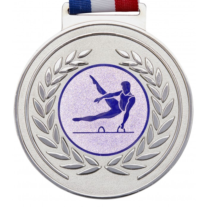 100MM x 6MM OLYMPIC GYMNASTICS MEDAL - SILVER